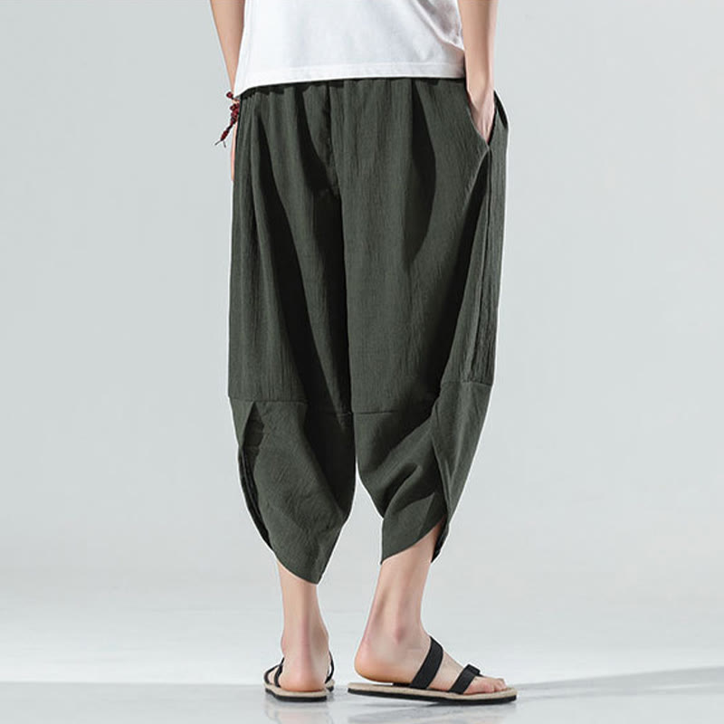 Breathable Linen Tapered Meditation Harem Pants