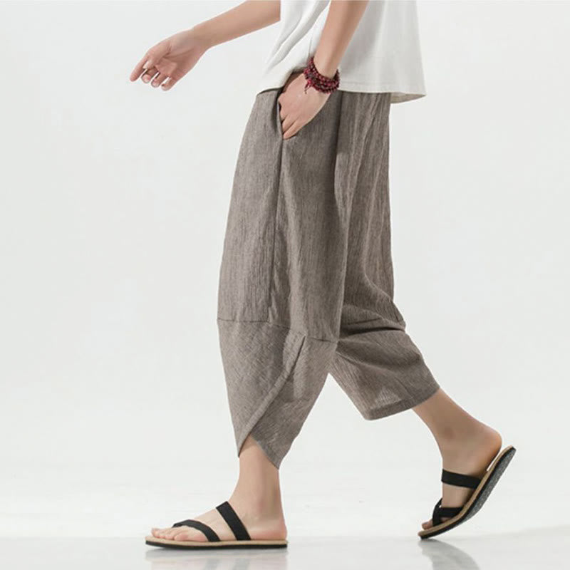 Breathable Linen Tapered Meditation Harem Pants