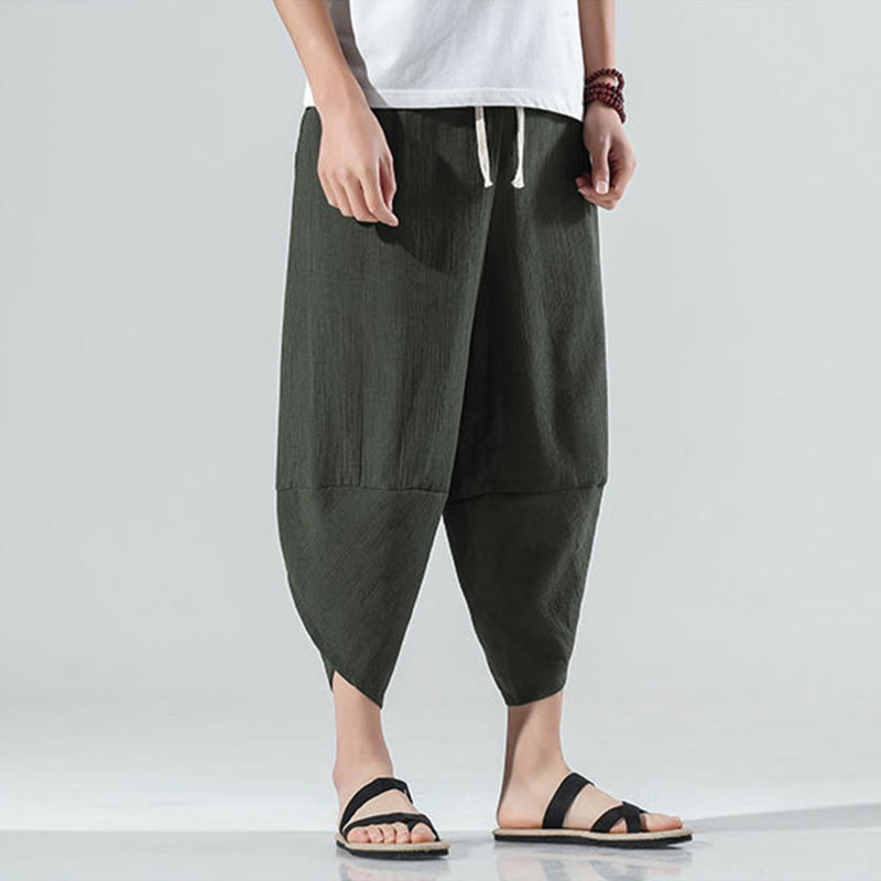Breathable Linen Tapered Meditation Harem Pants