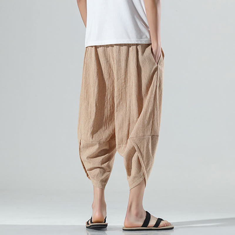 Breathable Linen Tapered Meditation Harem Pants