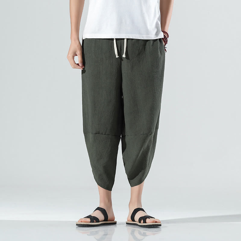 Breathable Linen Tapered Meditation Harem Pants