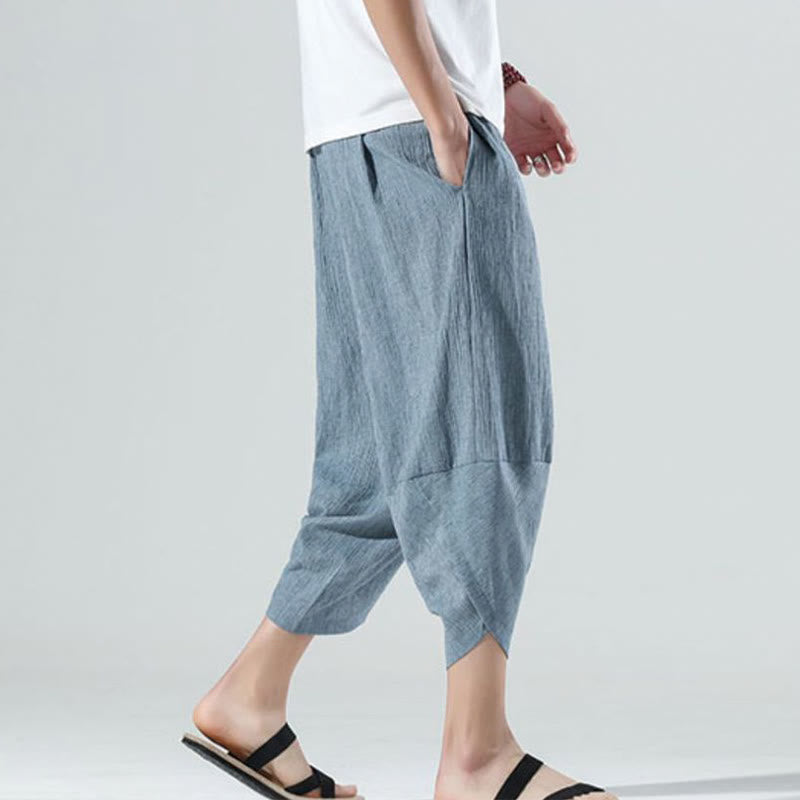 Breathable Linen Tapered Meditation Harem Pants
