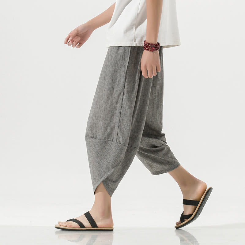Breathable Linen Tapered Meditation Harem Pants