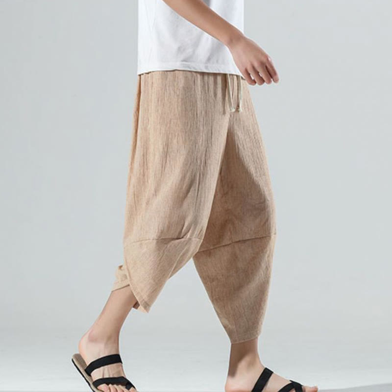 Breathable Linen Tapered Meditation Harem Pants