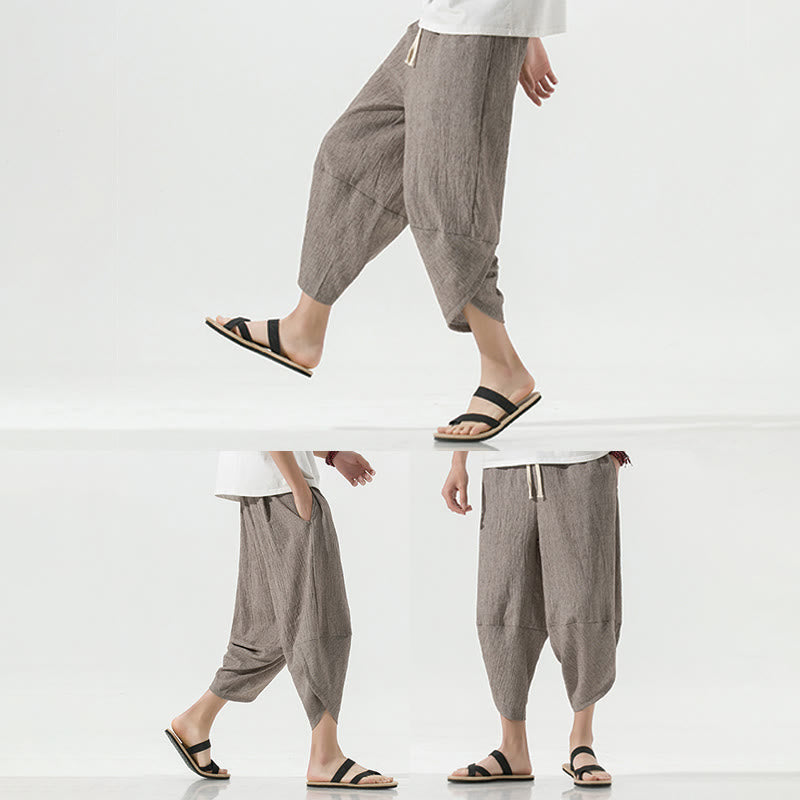 Breathable Linen Tapered Meditation Harem Pants