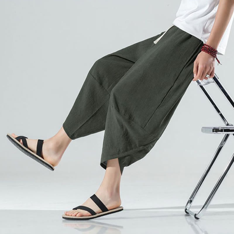 Breathable Linen Tapered Meditation Harem Pants