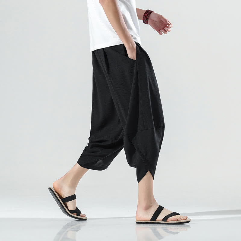 Breathable Linen Tapered Meditation Harem Pants