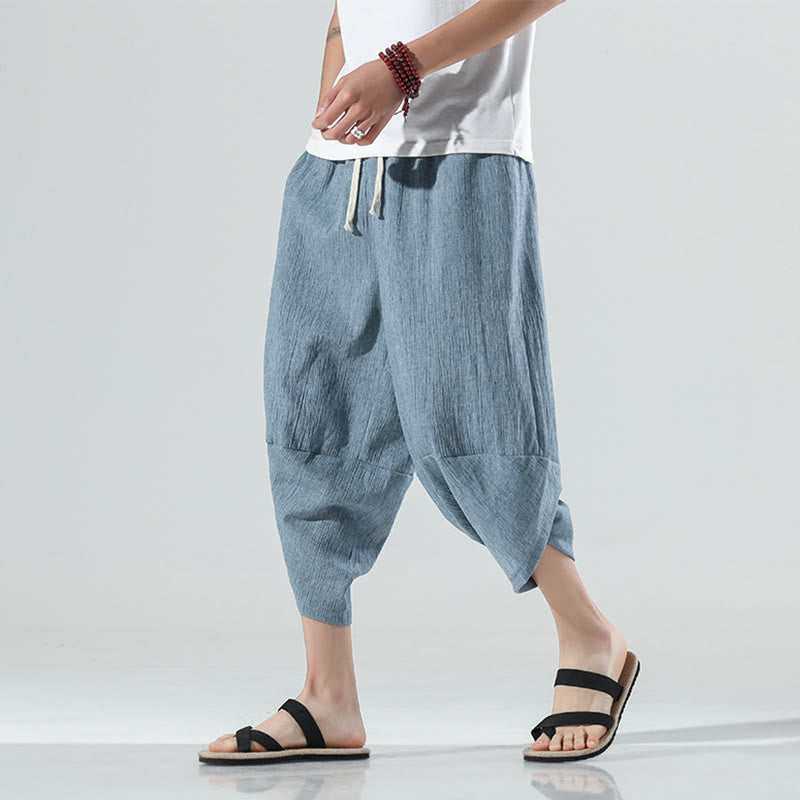 Breathable Linen Tapered Meditation Harem Pants