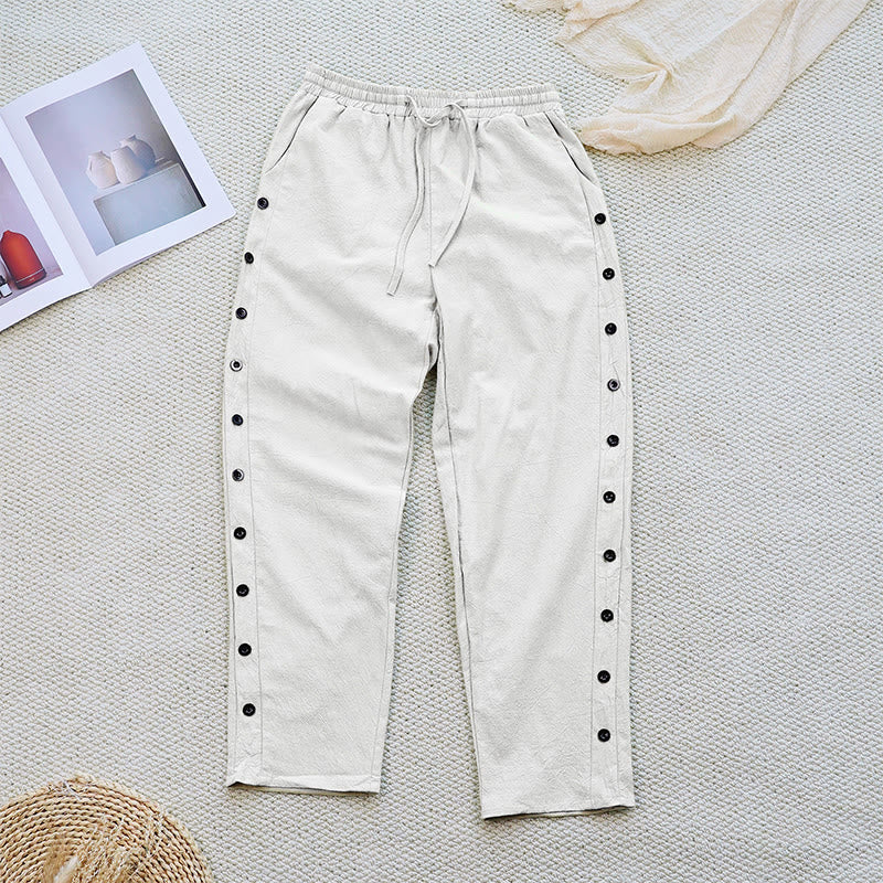 Breathable Cotton Linen Tapered Meditation Pants