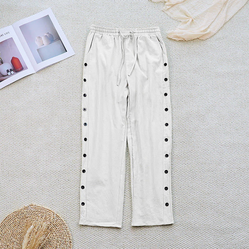 Breathable Cotton Linen Tapered Meditation Pants