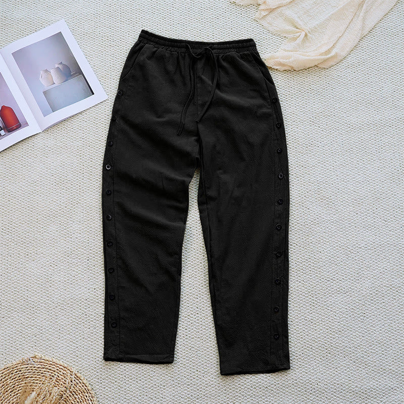 Breathable Cotton Linen Tapered Meditation Pants