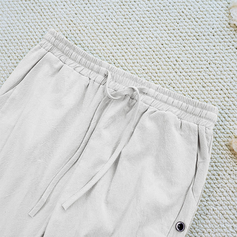 Breathable Cotton Linen Tapered Meditation Pants
