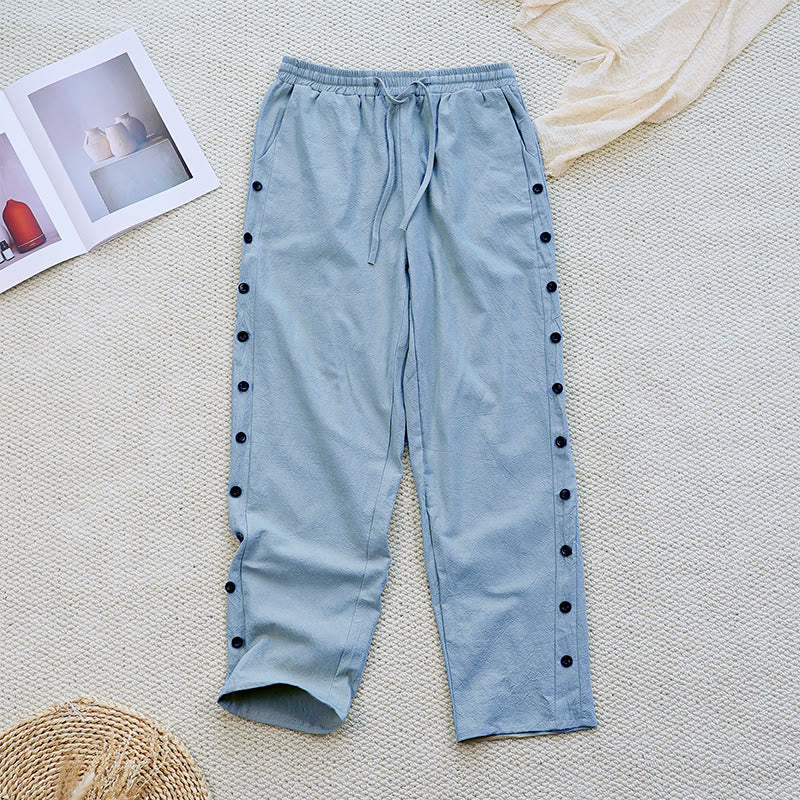 Breathable Cotton Linen Tapered Meditation Pants