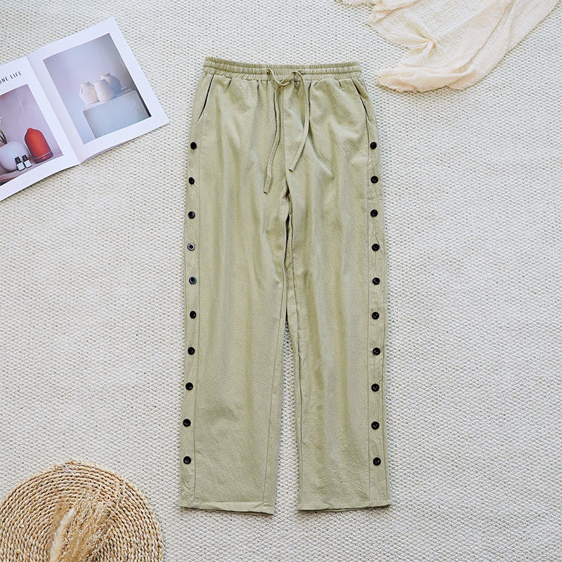 Breathable Cotton Linen Tapered Meditation Pants