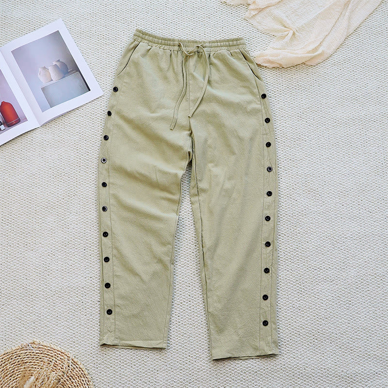 Breathable Cotton Linen Tapered Meditation Pants