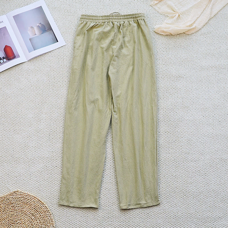 Breathable Cotton Linen Tapered Meditation Pants