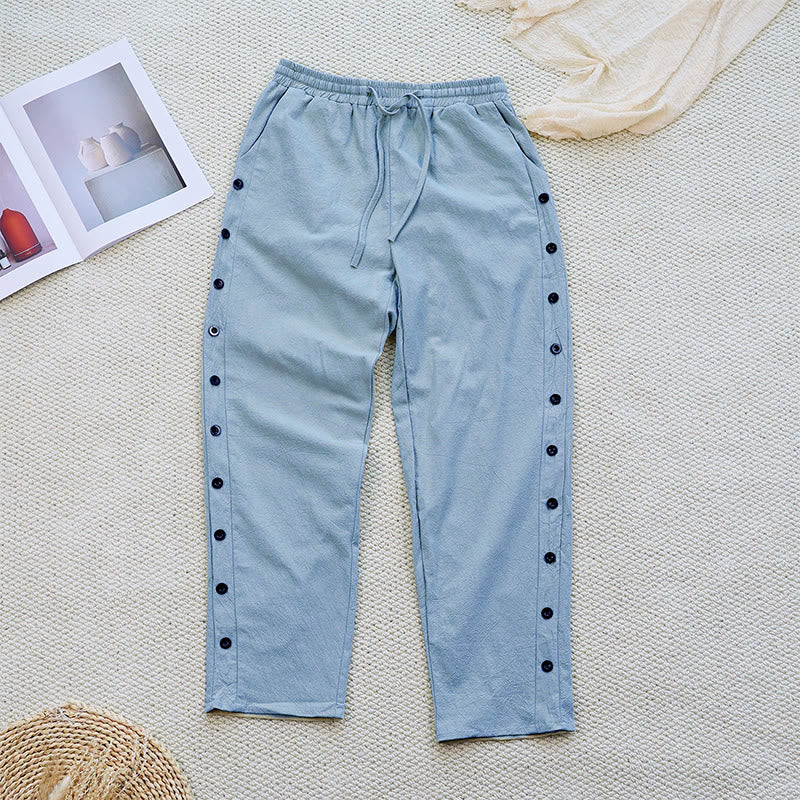 Breathable Cotton Linen Tapered Meditation Pants