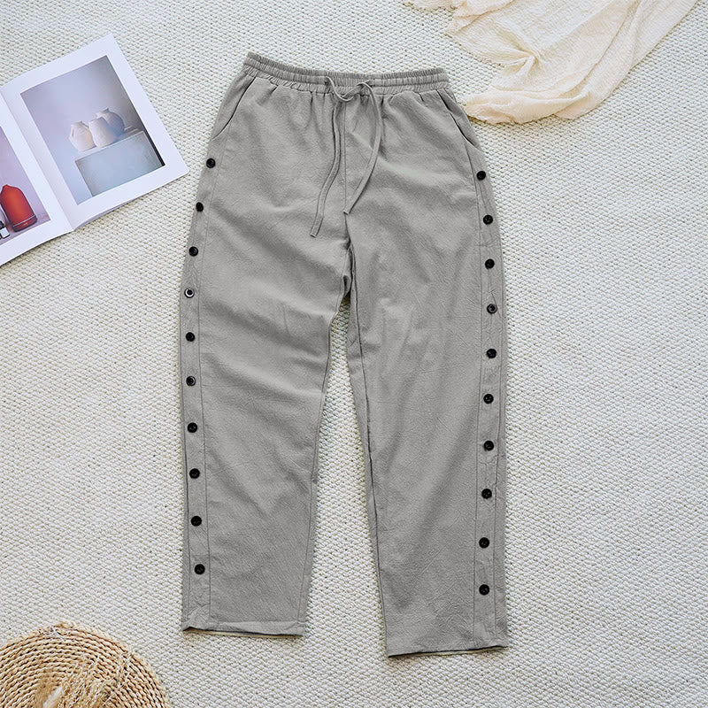 Breathable Cotton Linen Tapered Meditation Pants