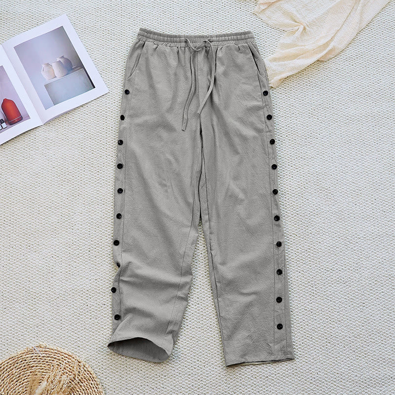 Breathable Cotton Linen Tapered Meditation Pants