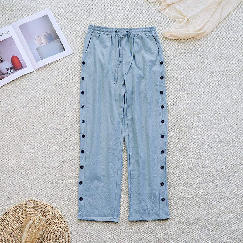 Breathable Cotton Linen Tapered Meditation Pants