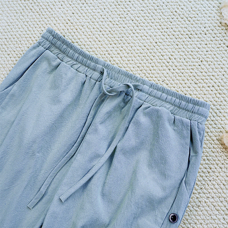 Breathable Cotton Linen Tapered Meditation Pants