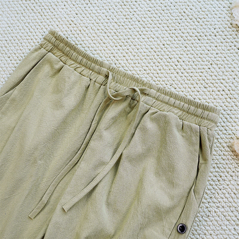 Breathable Cotton Linen Tapered Meditation Pants