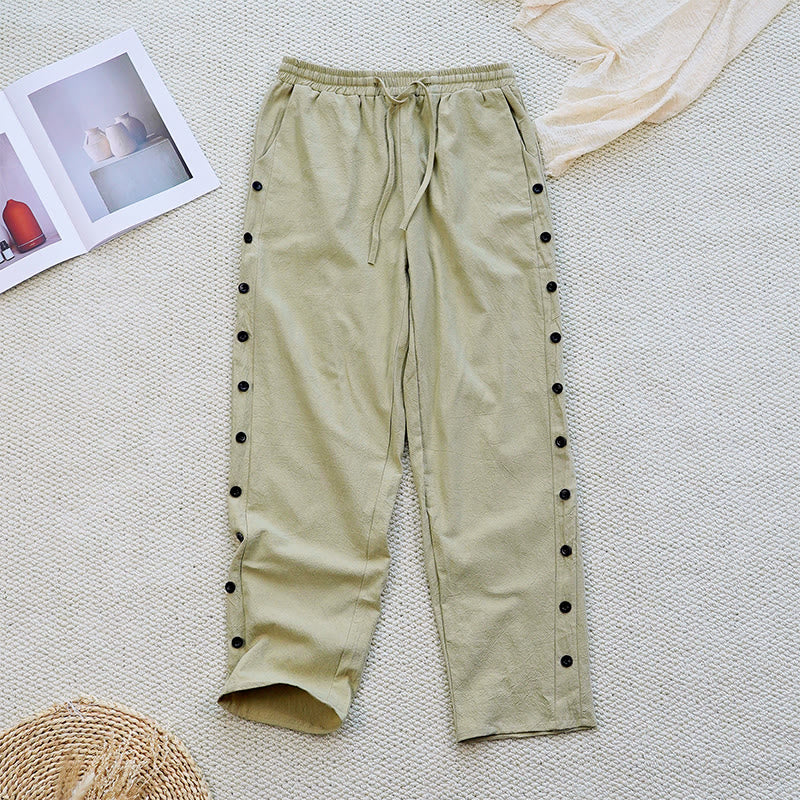 Breathable Cotton Linen Tapered Meditation Pants