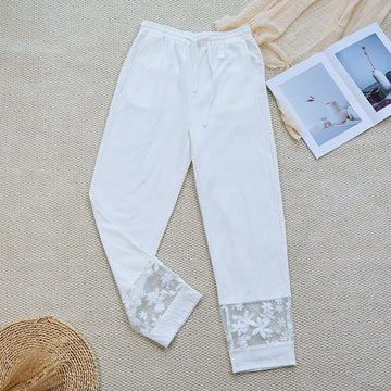 Tactile Cotton Linen Tapered Meditation Trousers