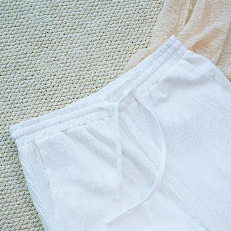Tactile Cotton Linen Tapered Meditation Trousers