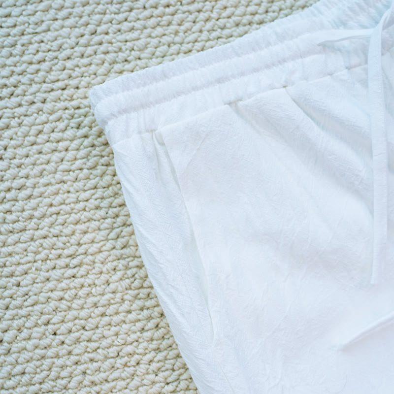 Tactile Cotton Linen Tapered Meditation Trousers