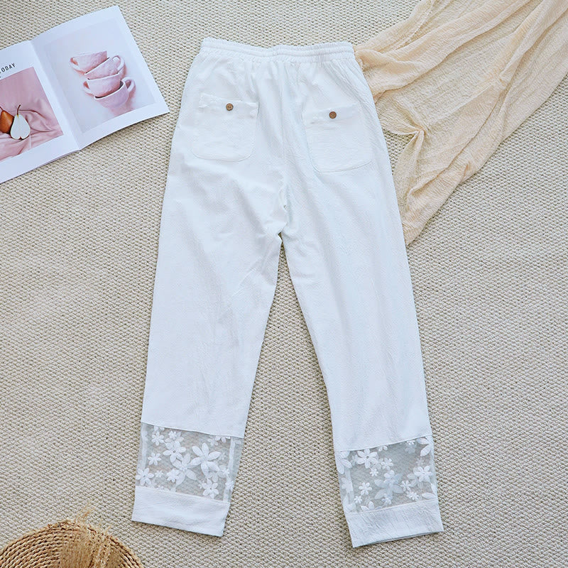 Tactile Cotton Linen Tapered Meditation Trousers