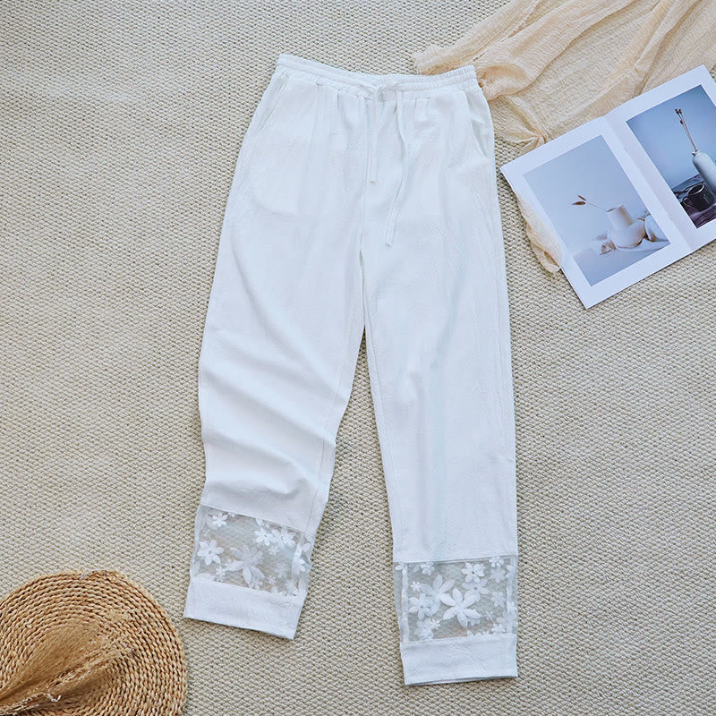 Tactile Cotton Linen Tapered Meditation Trousers