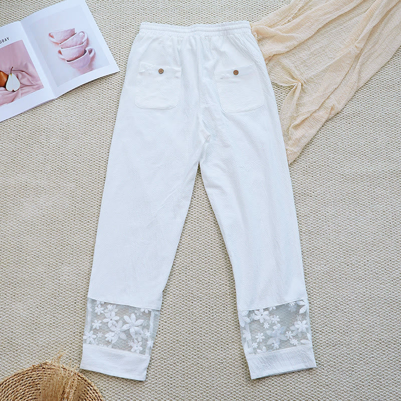 Tactile Cotton Linen Tapered Meditation Trousers