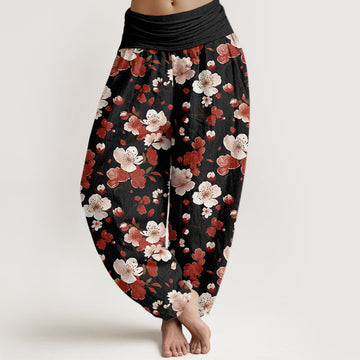 Cotton Botanical Print Relaxed Meditation Harem Pants