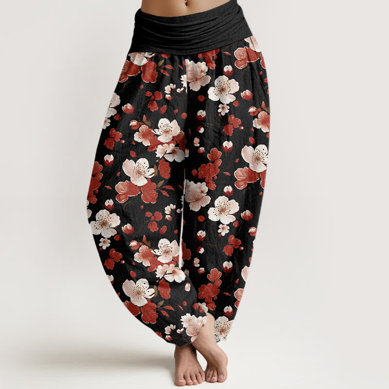 Cotton Botanical Print Relaxed Meditation Harem Pants