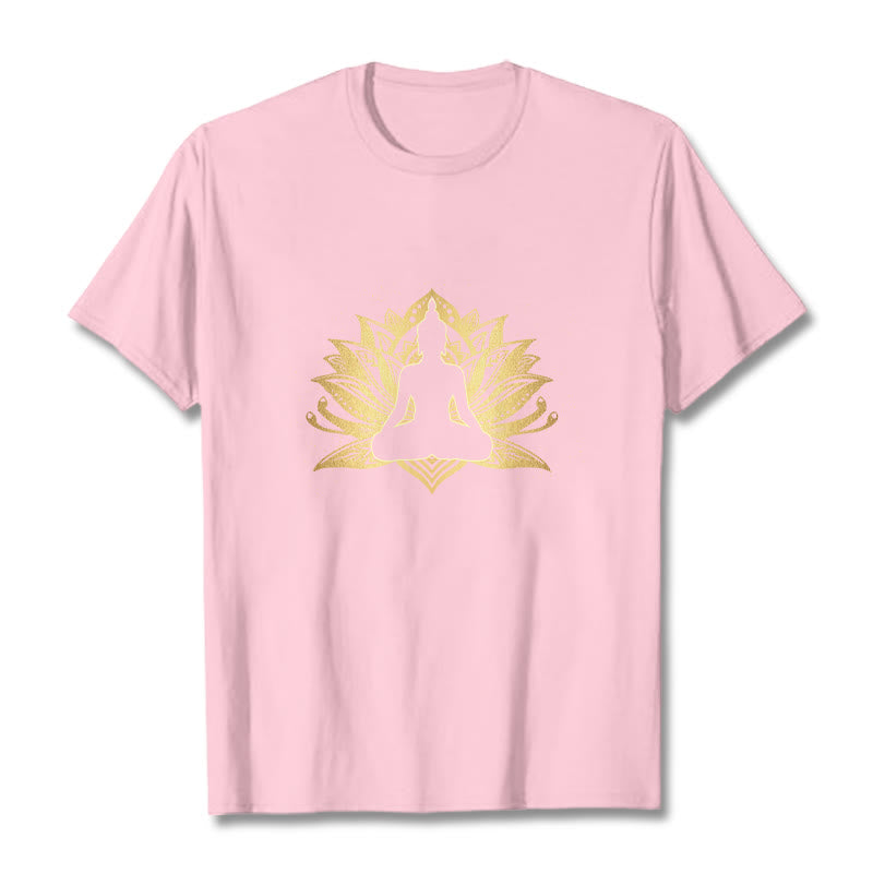 Tactile Cotton Lotus Graphic Meditation T-Shirt