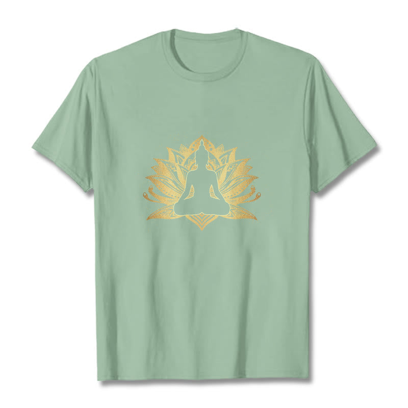 Tactile Cotton Lotus Graphic Meditation T-Shirt