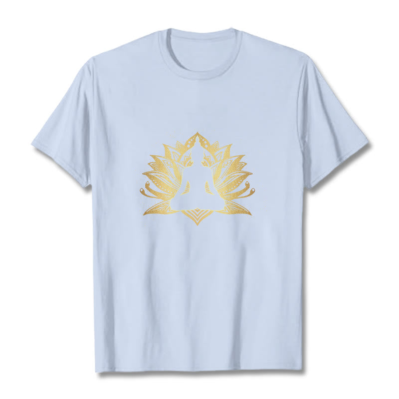 Tactile Cotton Lotus Graphic Meditation T-Shirt