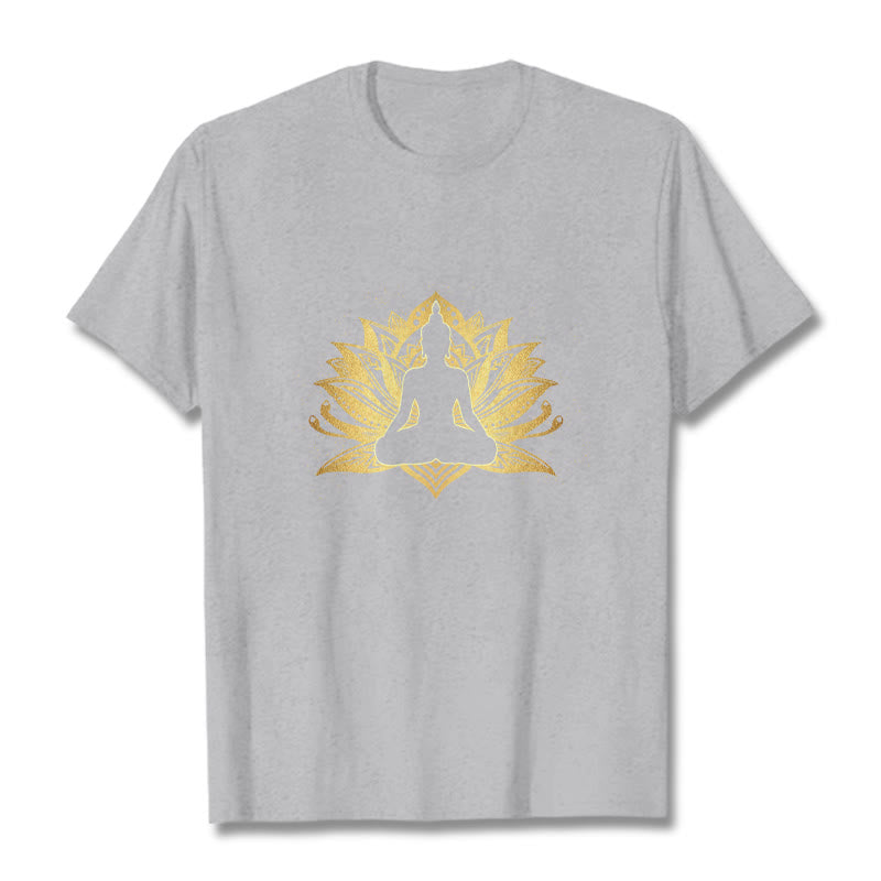 Tactile Cotton Lotus Graphic Meditation T-Shirt