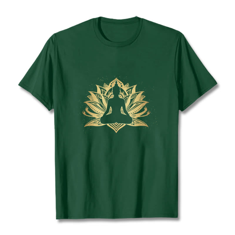 Tactile Cotton Lotus Graphic Meditation T-Shirt