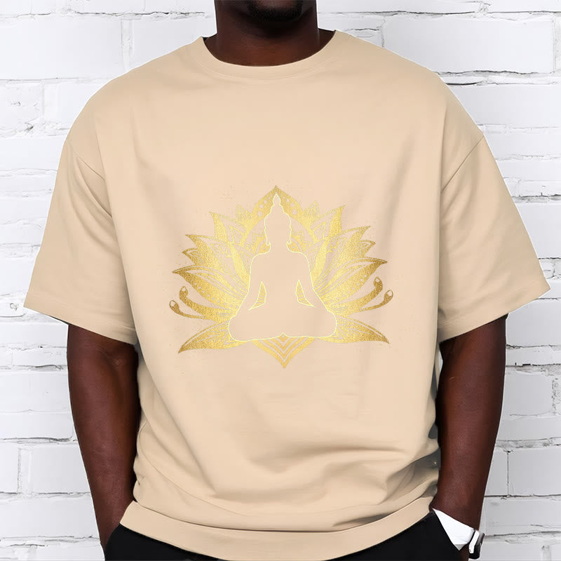 Tactile Cotton Lotus Graphic Meditation T-Shirt