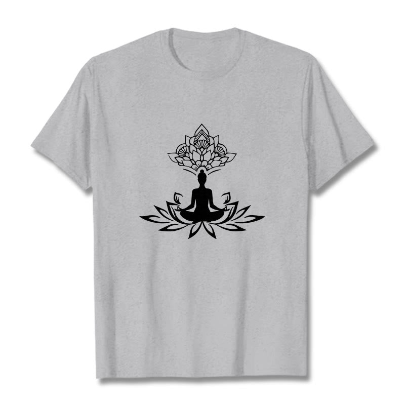Soft Cotton Lotus Buddha Mindful Meditation Tee