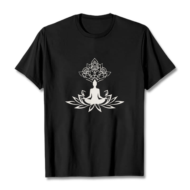 Soft Cotton Lotus Buddha Mindful Meditation Tee