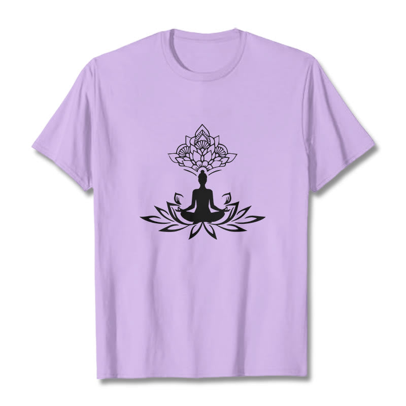 Soft Cotton Lotus Buddha Mindful Meditation Tee
