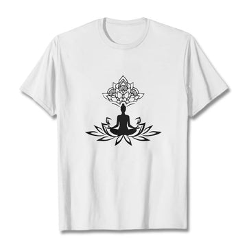 Soft Cotton Lotus Buddha Mindful Meditation Tee