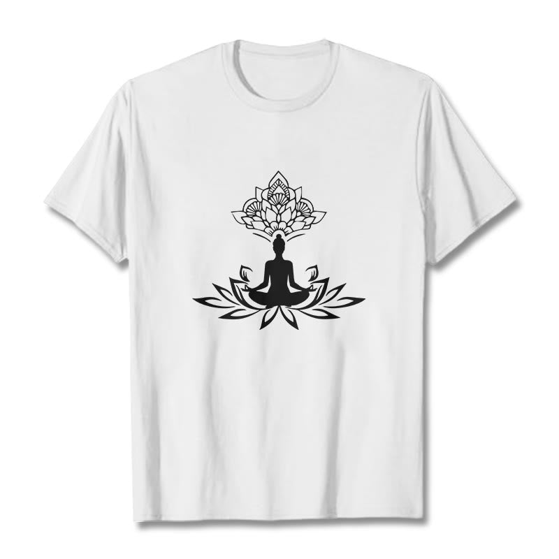 Soft Cotton Lotus Buddha Mindful Meditation Tee