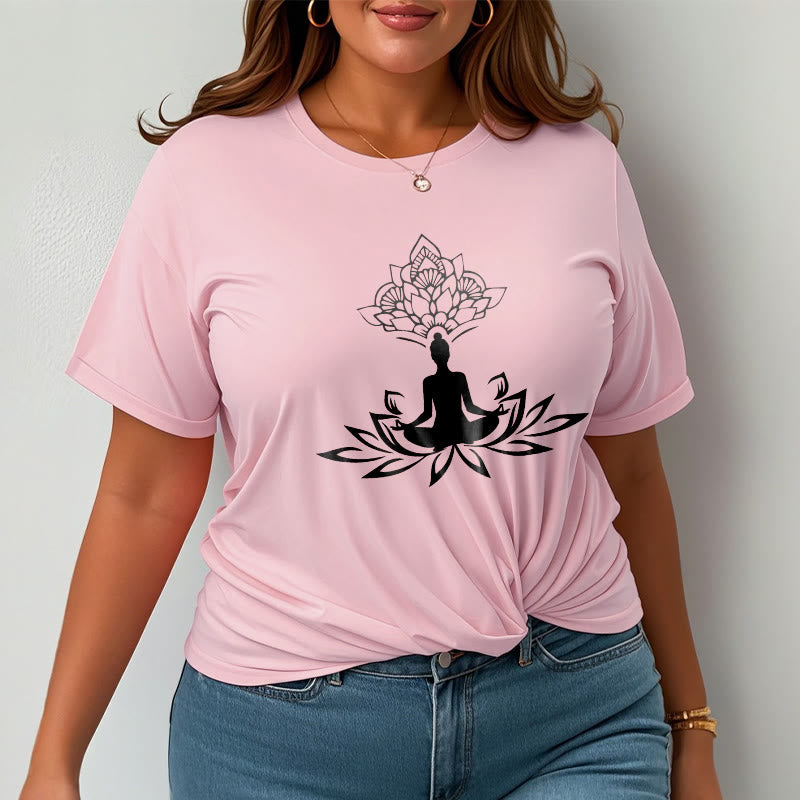 Soft Cotton Lotus Buddha Mindful Meditation Tee