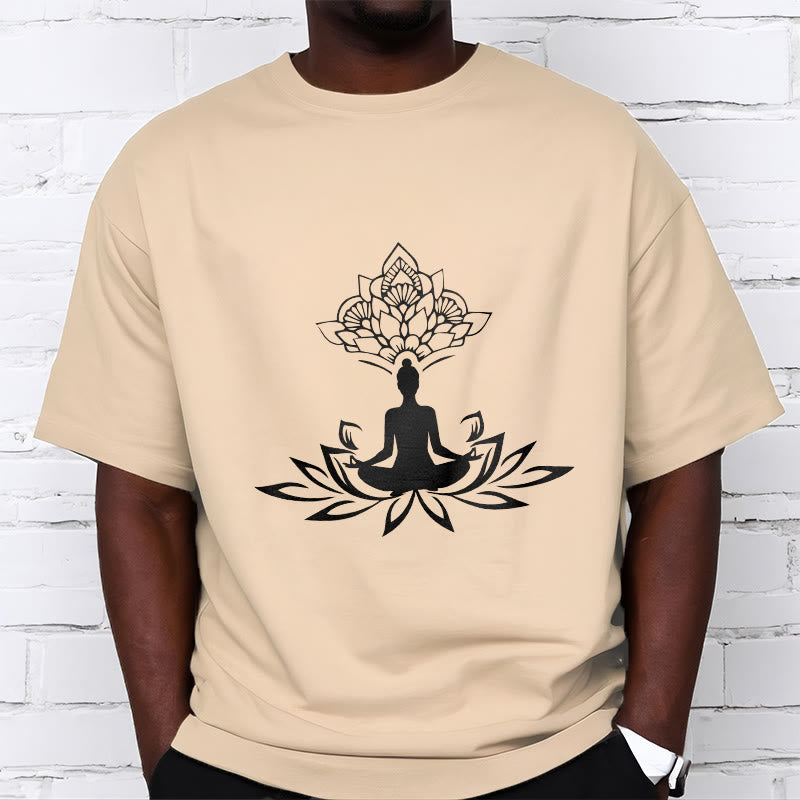 Soft Cotton Lotus Buddha Mindful Meditation Tee