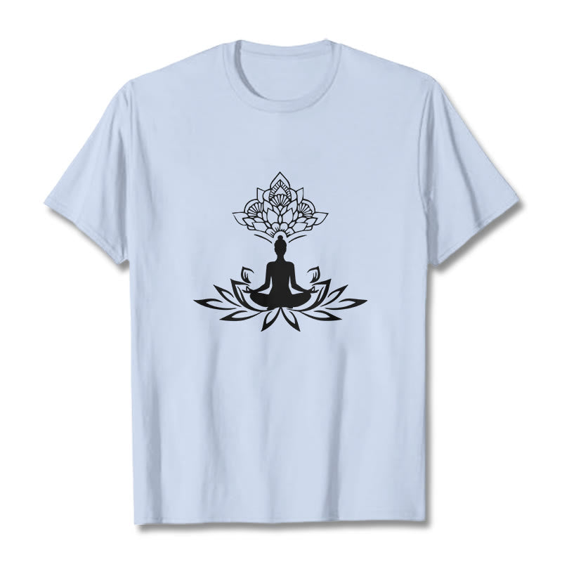 Soft Cotton Lotus Buddha Mindful Meditation Tee
