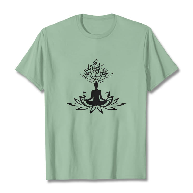 Soft Cotton Lotus Buddha Mindful Meditation Tee